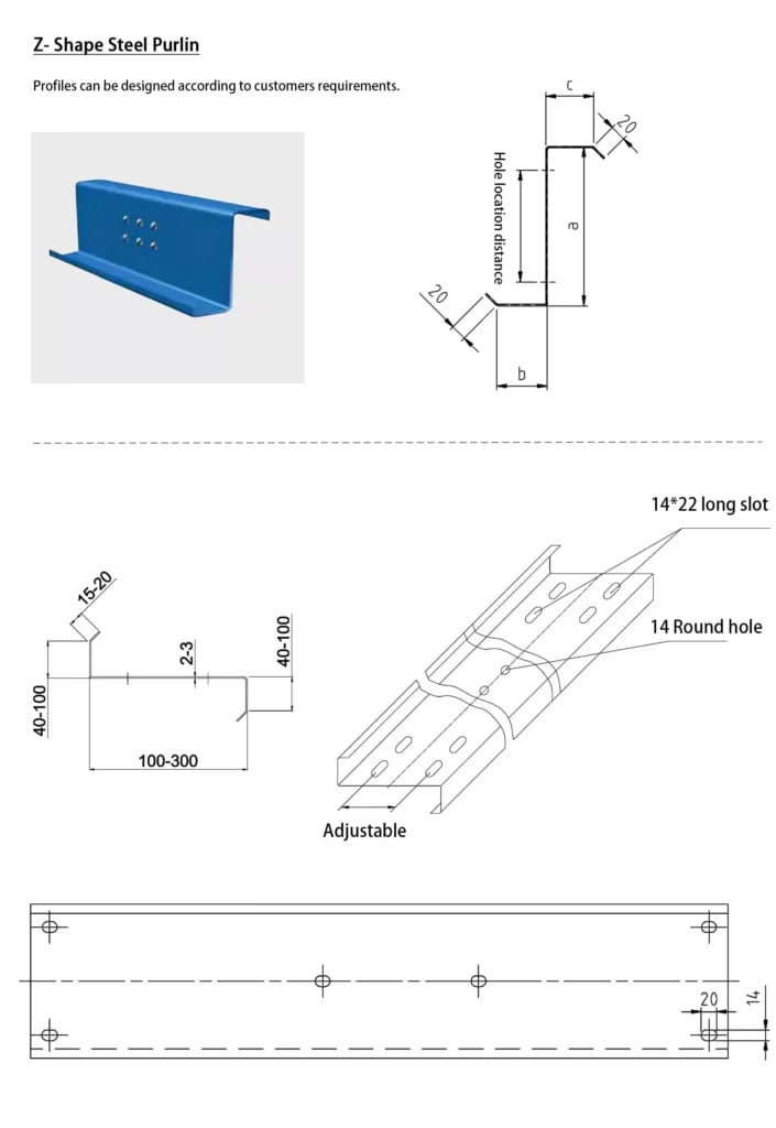 Metal profillerin teknik çizimleri
